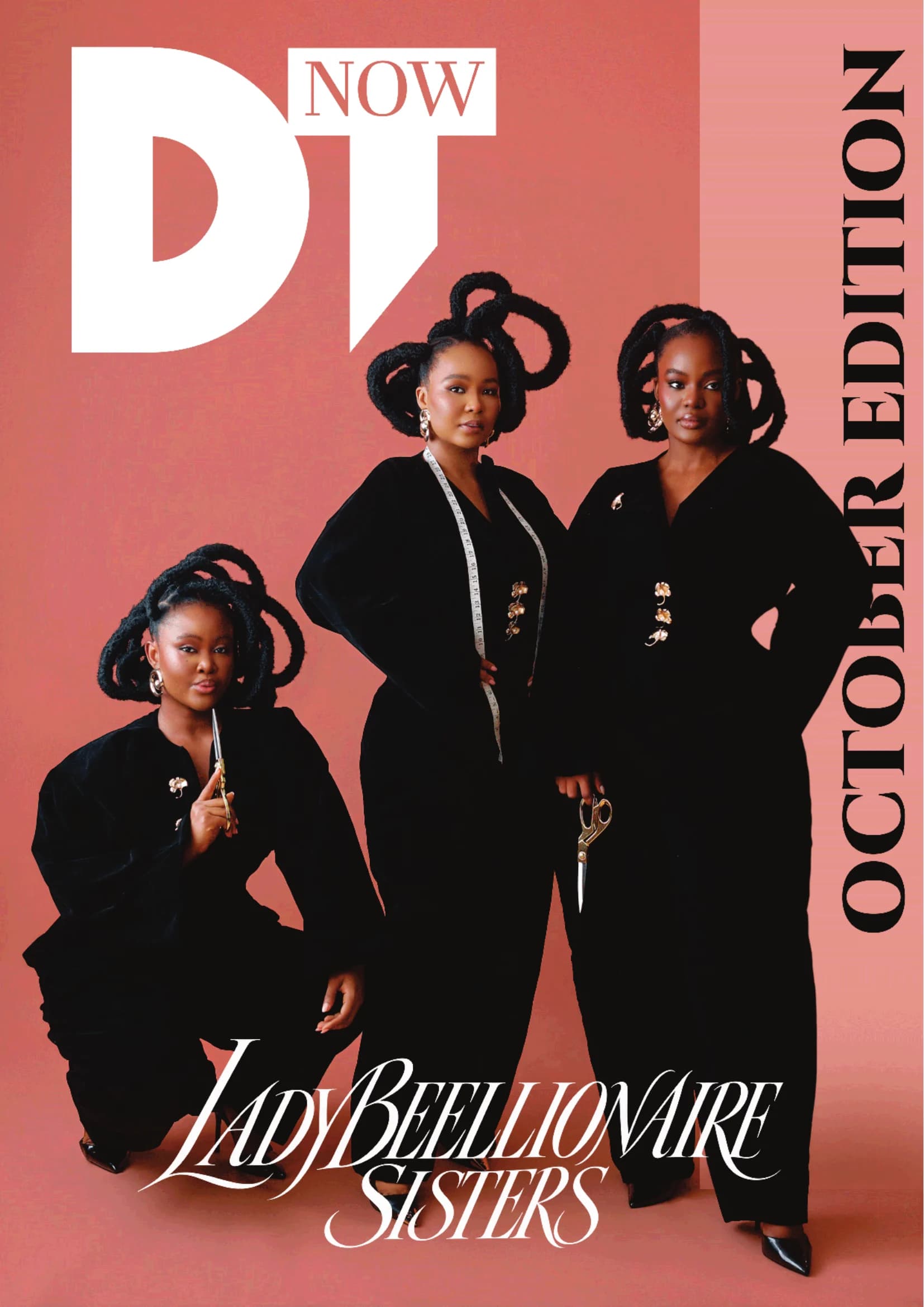 DT Now October Edition cover — the LadyBeellionaire Sisters