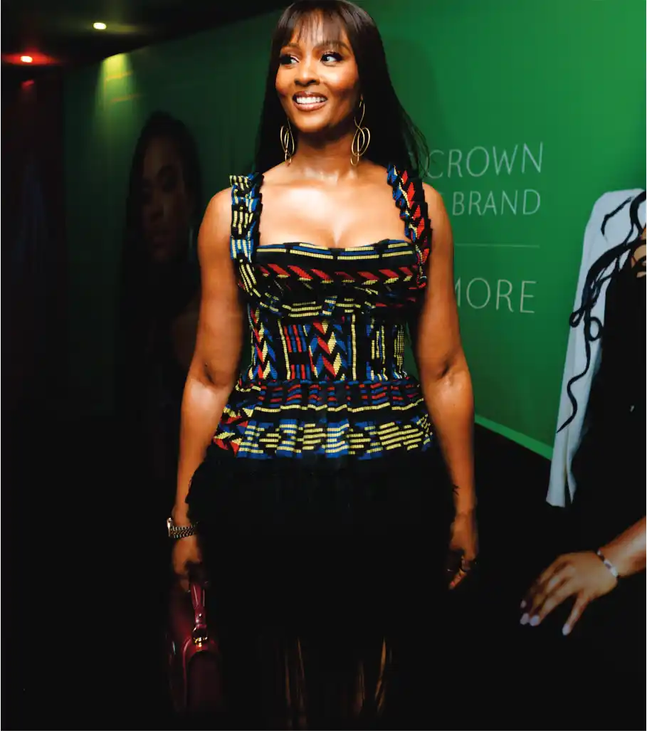 Woman in colorful ankara print